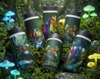 Cute Tropical Rainbow Colored Jungle Creatures Water Bottles - Chromalum