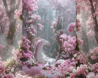 Enchanted Pink Flower Dragon Posters - Wispwither Vaelwyn