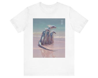 Pink Fantasy Tropical Dragons and Creature T-Shirt - Frostbill Pips