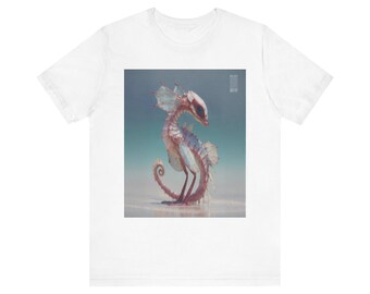 Pink Fantasy Tropical Dragons and Creature T-Shirt - Tidecurl Sprite