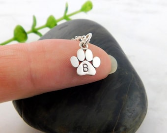 Paw Print ketting, hondpoot ketting, gepersonaliseerde ketting, hond moeder ketting, sierlijke sieraden, zilveren poot ketting, aangepaste ketting voor vrouwen