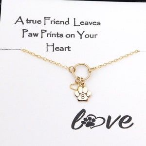 Paw Print Bracelet, Gold, Silver Dog Paw Bracelet, Personalized Cat Print Bracelet, Dog Cat Mom Jewelry, Dainty Paw Charm Bracelet for Women image 2