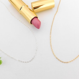 Dainty thin gold filled chain necklace for women also available in sterling silver