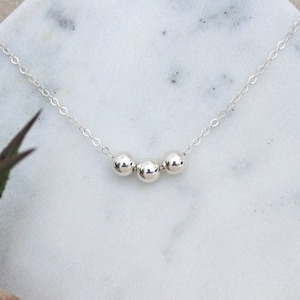 Dainty Silver Bead Chokers for Women, Everyday Minimalist Necklace, Simple Layering Jewelry