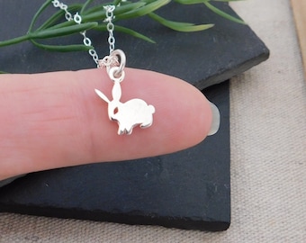 Cute Bunny Necklace, Tiny Silver Rabbit Pendant, Dainty Bunny Necklace, Rabbit Necklace, Small Necklace, Delicate Pendant, Kids Necklace