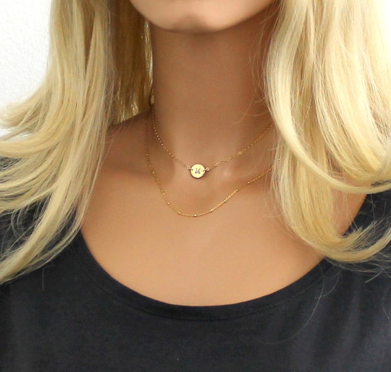 Silver initial choker sale necklace