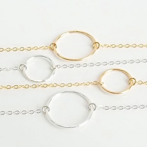 Sterling Silver Open Circle Necklace: Dainty Karma Choker