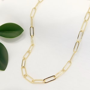 Collana a catena con graffetta per donna, girocollo con catena a maglie grosse in oro, regalo per lei, collana a strati