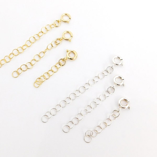 Necklace Extender Add-on, 14k Gold Filled or Sterling Silver Bracelet Extender, 1 inch, 1.5 inch, 2 inch Jewelry Chain Extender