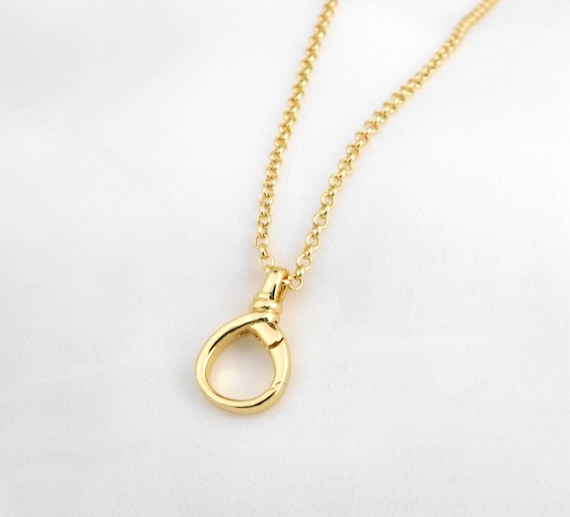 18K Gold Filled Charm Holder Necklace, Rolo Chain, Layering Jewelry