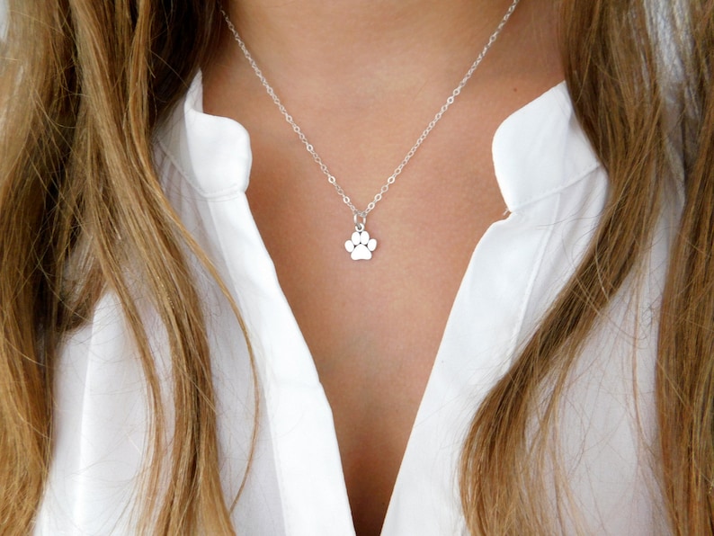 Tiny Paw Necklace for Women Cat and Dog Paw Print Necklace Cat Mom gift Paw Print Necklace Sterling Silver Dog Mom Necklace