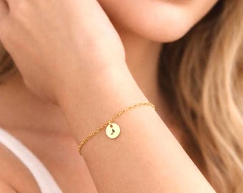 Buchstaben Armband: Sterling Silber oder Gold Filled Buchstabe Geschenk für Frau