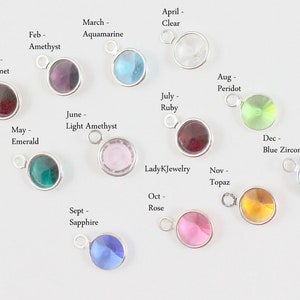 Swarovski Crystal Birthstone Add-on, Add to Birthstone Necklace, Bracelet Charms, Personalized Jewelry
