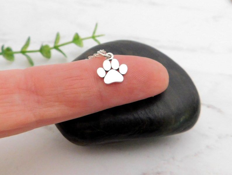 Tiny Paw Necklace for Women Cat and Dog Paw Print Necklace Cat Mom gift Paw Print Necklace Sterling Silver Dog Mom Necklace