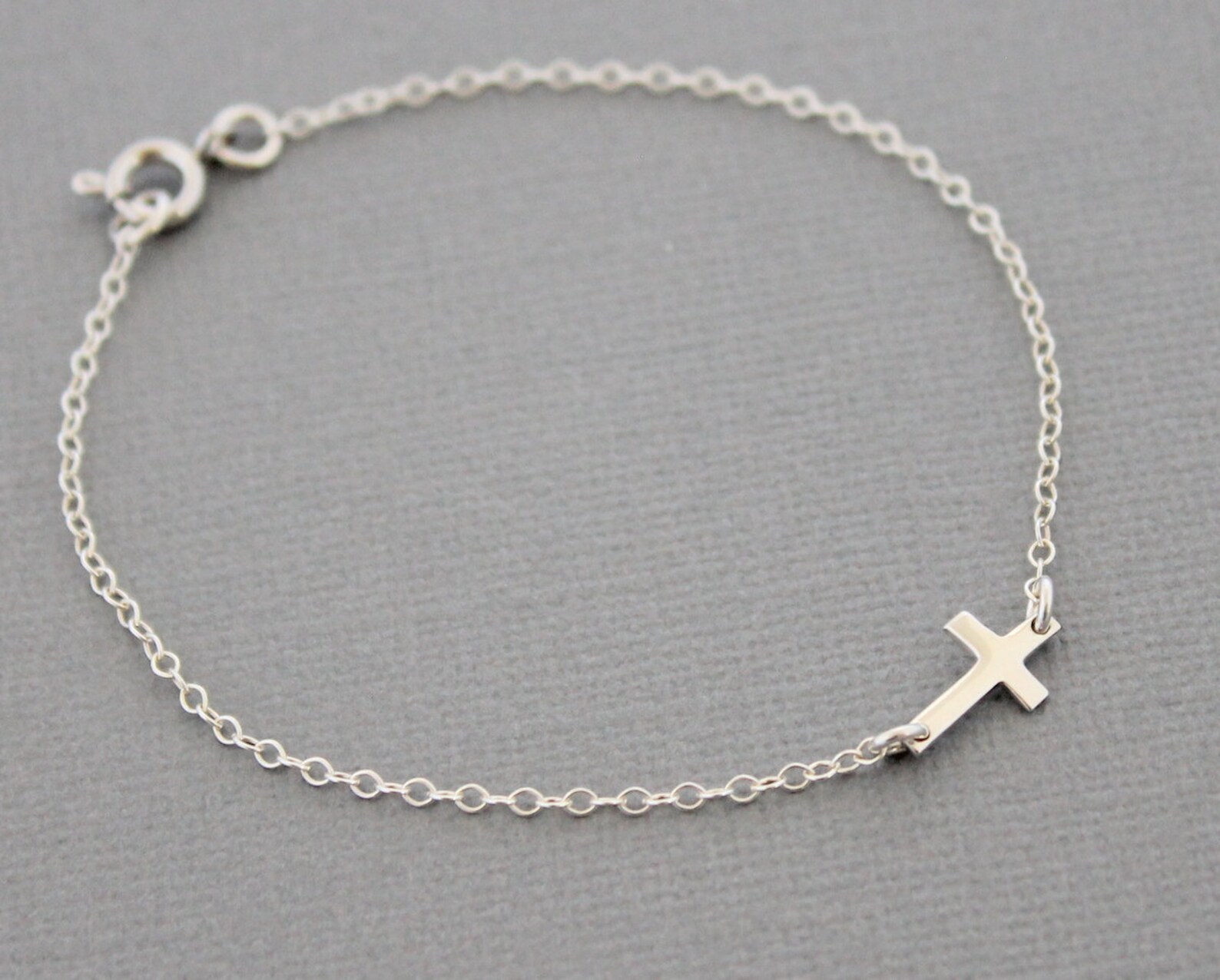 Cross Bracelet Women Sideways Cross Bracelet Silver Cross Etsy