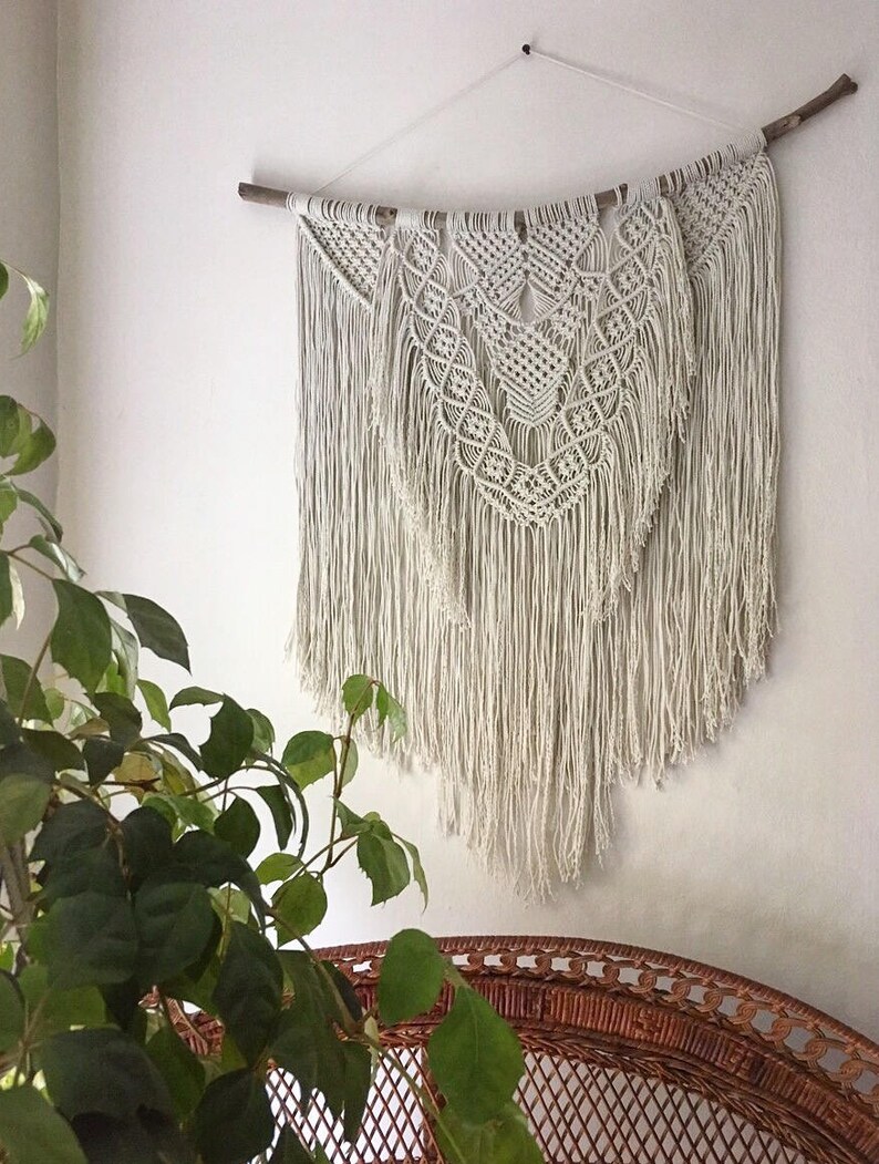 Large Macramé and Driftwood Wall Hanging Etsy