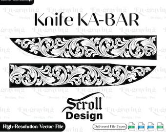 KA-BAR Messer Design SVG | Benutzerdefinierte Messergravur-Datei | Taktische Klinge Art Digital Download