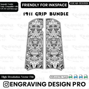olt1911 Grip Scroll Design Bundle,Svg,lasercut,laser engraving,fiber laser, laserpattern,engravingdesign,engravingpattern,metalart