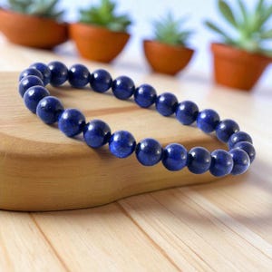 Lapis Lazuli Beaded Bracelet: Unisex Gemstone Healing Jewelry
