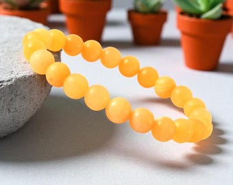 Handmade Yellow Jasper Bracelet: Healing Crystal, Unisex Design