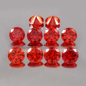 Red Cubic Zirconia Gemstone: AAA+ Round Cut Loose Stone (0.5mm-15mm)