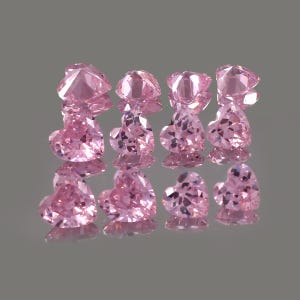 AAA++ Cz Pink Heart-Shaped 100 Pcs Cubic Zirconia Crystal for Jewelry Making, Loose Gemstone high-quality cz Machine cut CZ Stones (3mm-8mm)