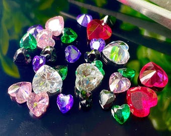 Heart Cubic Zirconia Loose Stones: White CZ Gem, Jewelry Making (3mm-8mm)