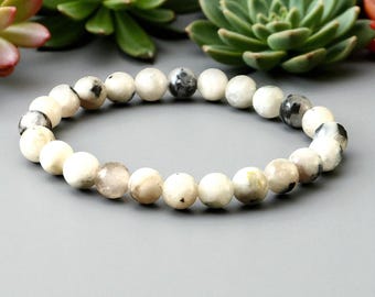 Handmade Rainbow Moonstone Bracelet: Healing Crystal, Unisex Design