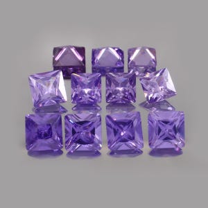 Tanzanite Cubic Zirconia Square Gemstone: Sparkling CZ Jewelry Making (1mm-10mm)