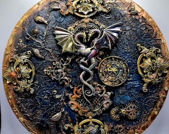Dragon wall art, picture, fantasy, wall mural, art, unique piece, handmade
