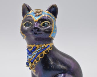 Cat, cat statuette, Egyptian cat, figurine, sitting cat, approx. 10.5 cm