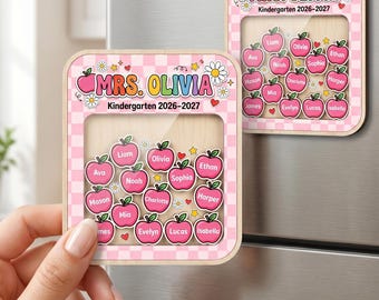 Personalized Teacher Shaker Magnet: Custom Kindergarten Teacher Gift With Student Names,Back To School Gift,Teacher Thank You Gift F1692