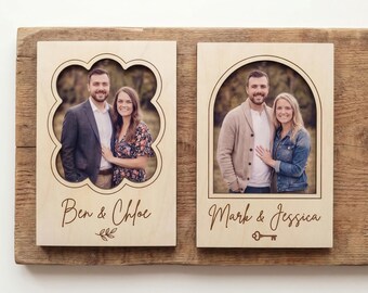 Personalized Photo Fridge Magnets, Wood Fridge Magnet, Family Gift, Couple custom gift, Couple photo frame, wedding gift, New Couple CP224