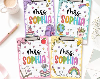 Custom Name Teacher Pencil Clipboard: Personalized Back to School Teacher Gift, Teacher Appreciation Gifts, School Supplies T130