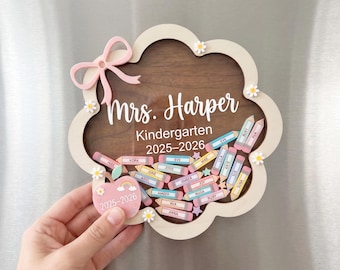 Personalized Teacher Shaker Magnet: Custom Kindergarten Teacher Gift With Student Names,Back To School Gift,Teacher Thank You Gift F1617