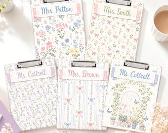 Custom Vintage Grandmillennial Floral Teacher Acrylic Clipboard, Back To School Teacher Gift, Teacher Appreciation Gift, School Supplies T84