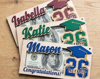Graduation Money Holder Personalized,Graduation Gift,Class of 2026,High School Graduation,Gift for Graduates,High School Senior MS394