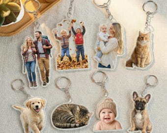 Personalized Photo Keychain,Custom Family Photo Keychain,Custom Baby Photo,Dog Photo Keychain,Mothers Day Gift,Gift For Mom F448