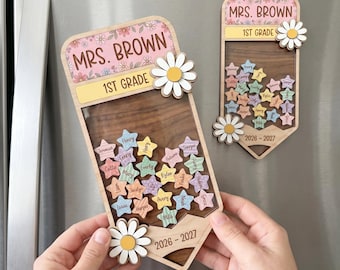 Personalized Teacher Shaker Magnet: Custom Kindergarten Teacher Gift With Student Names,Back To School Gift,Teacher Thank You Gift F1642