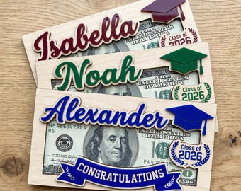 Graduation Money Holder Personalized,Graduation Gift,Class of 2026,High School Graduation,Gift for Graduates,High School Senior MS386