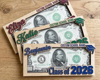 Graduation Money Holder Personalized,Graduation Gift,Class of 2026,High School Graduation,Gift for Graduates,High School Senior MS392
