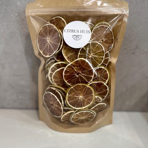 Large Dried Lime Citrus -Resealable Citrus Bag- 50+ Piece Dehydrated Citrus Wheels -Dried Fruit Garnish - Dried Lime
