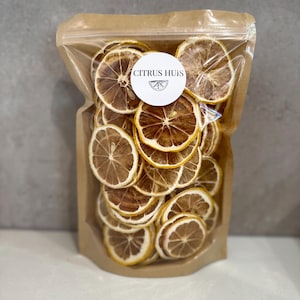 Large Dried Lemon Citrus -Resealable Citrus Bag- 50+ Piece Dehydrated Citrus Wheels -Dried Fruit Garnish - Dried Lemon