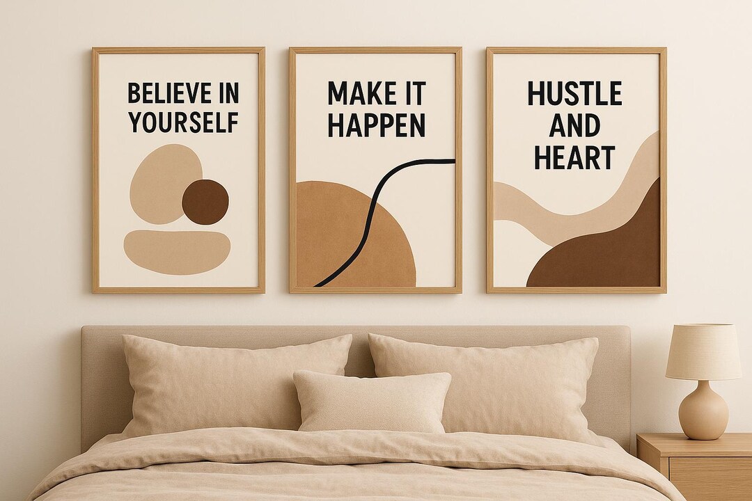 Minimalist Motivational Wall Art Set of 3 | Modern Printable Posters ...