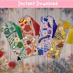 Wizard School Bookmark PNG Set, Magic Castle PNG, Witchcraft Clipart, Bookmark SVG, wizard bookish, magic school, bookmark, Wizard Clipart