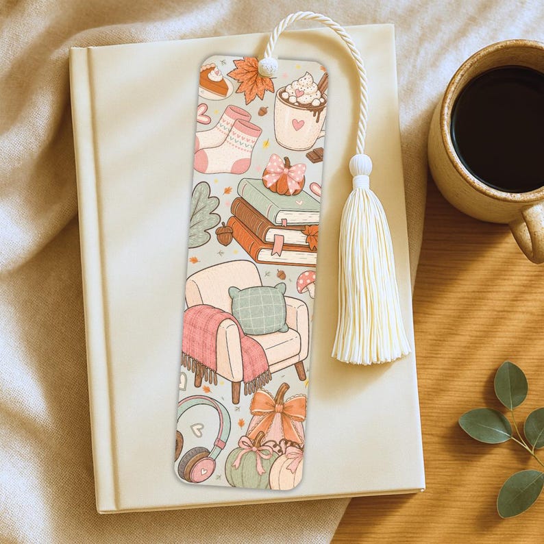 Cute fall bookmark PNG bundle for readers featuring pumpkins, books and warm autumn colors