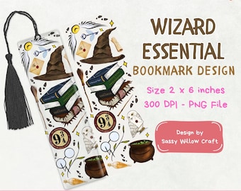 Wizard School Bookmark PNG, Printable Wizard bookmark | COMMERCIAL LICENSE