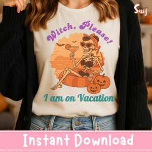 Retro Halloween Printable PNG, Summerween, Halloween Digital File, Halloween Tote bag, Spooky Season, Summerween PNG, Halloween Sassy Quotes