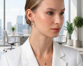 Pendientes de aro verde esmeralda, joyas colgantes de cristal con piedras preciosas, regalo perfecto para ella y las damas de honor.