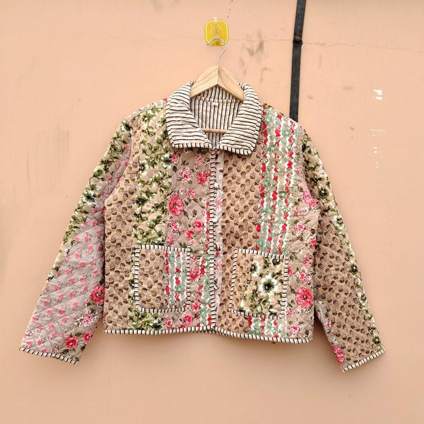Cotton Quilted Handmade Jacket : Reversible Bobo Coat